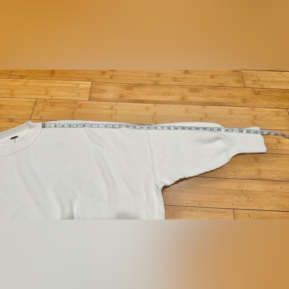 Free People Easy Street Tunic Womens S White Oversized  Ribbed Sweater Pullover - Picture 9 of 11